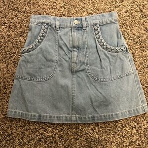 Zimmermann Light Blue Kids Denim Skirt